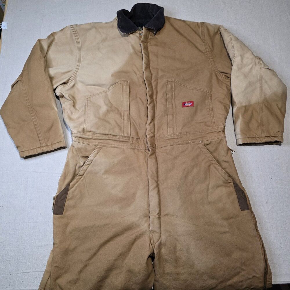 Dickies Premium Insulated Quilted Coverall XL-RG  Brown Duck Faded Tag *Read*